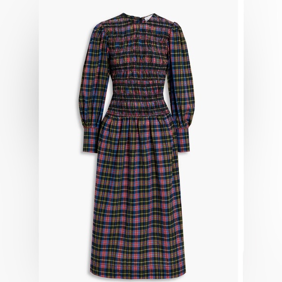 Ganni Multicolor Plaid Long Sleeve Dress - Picture 4 of 4